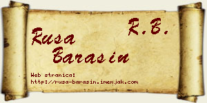 Rusa Barašin vizit kartica